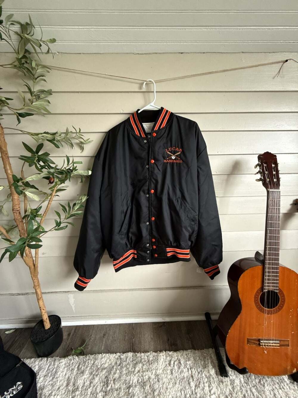 Vintage Holloway Satin Quilted Baseball Bomber Jacket 2XL Embroidered